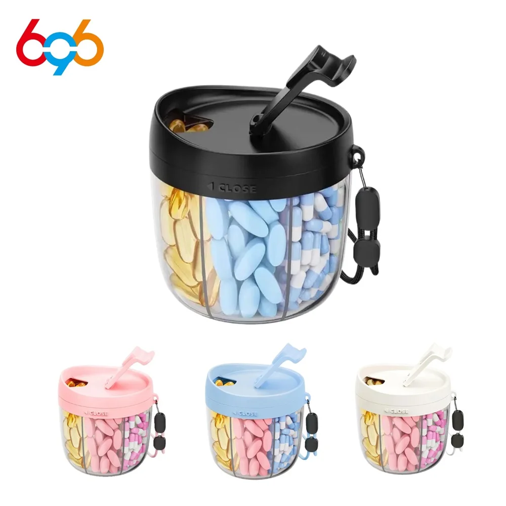 Caja de medicina de plástico de gran capacidad, caja de almacenamiento portátil para tabletas y cápsulas, organizador de pastillas de viaje impermeable de calidad alimentaria