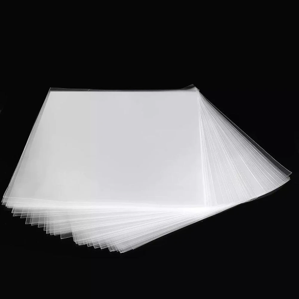 Cubierta protectora de disco de Gel OPP para tocadiscos, bolsa de disco de vinilo LP, abierto plano, 50 piezas - imagen 2