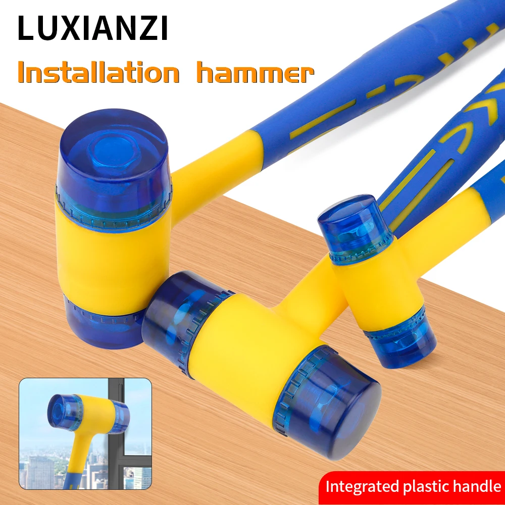 LUXIANZI-martillo de goma suave de doble cabeza, herramienta de mano para instalación de suelos de ventanas de acristalamiento, mazo aislado, 25-45mm, 1 unidad - imagen 2