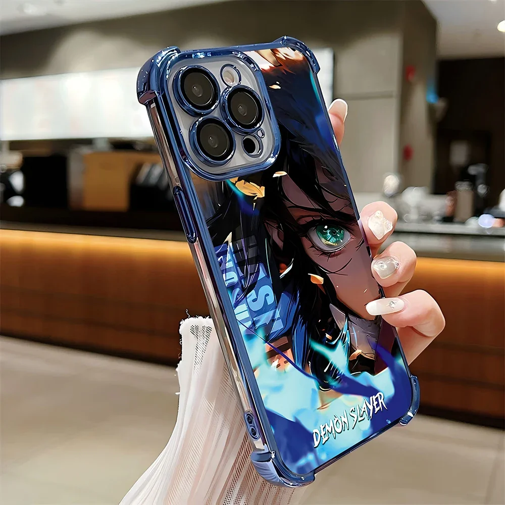 2024 nuevos demonios Slayers funda chapada para iPhone 16 15 14 13 12 11 Pro Max X XR XSMax 7 8 Plus cubierta de armadura anticaída a prueba de golpes - imagen 5