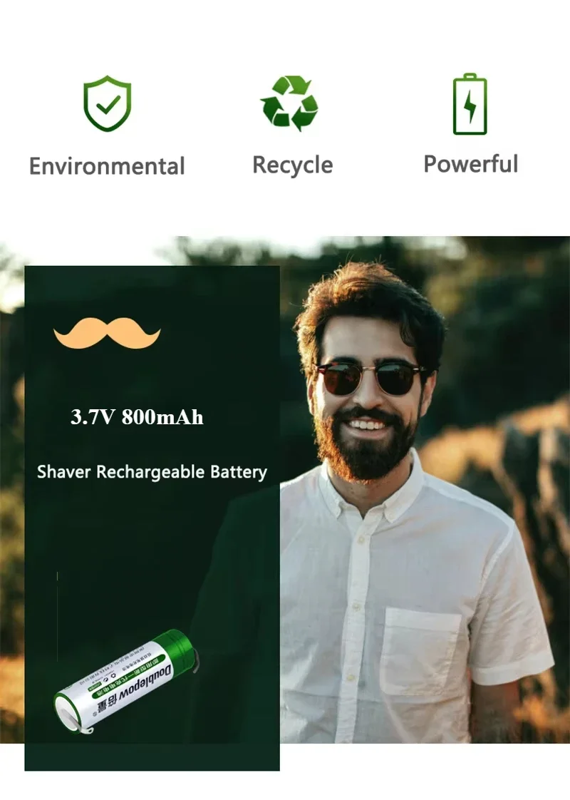 Batería AA recargable de 800mAh, 14500, 3,7 V, con lengüetas de soldadura para baterías de afeitadora de cepillo de dientes eléctrico Braun Philips - imagen 4