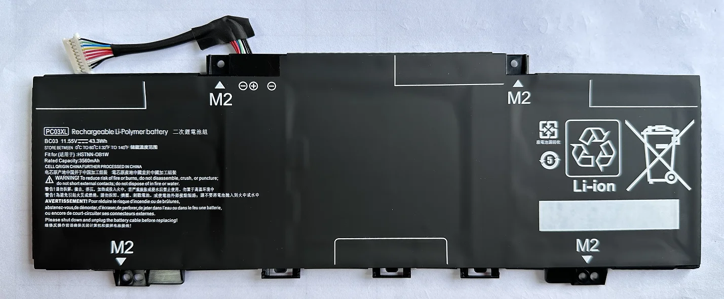 Batería para ordenador portátil PC03XL para HP Pavilion x360 14-DW1020TU 14-DW1023DX 14-DW0955ND 15-ER0002NH 15-ER0056CL 3560mAh 43,3Wh - imagen 2