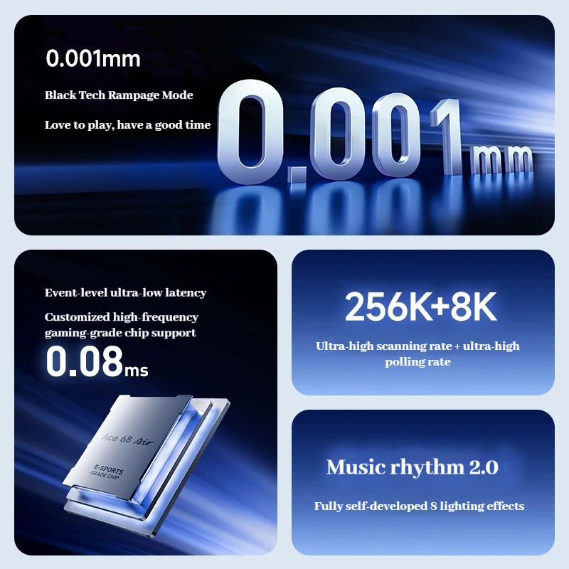 MCHOSE Ace 68 Teclado mecánico de eje magnético de aire para juegos Esports, efecto de luz GIF RGB personalizado de baja latencia con cable - imagen 2