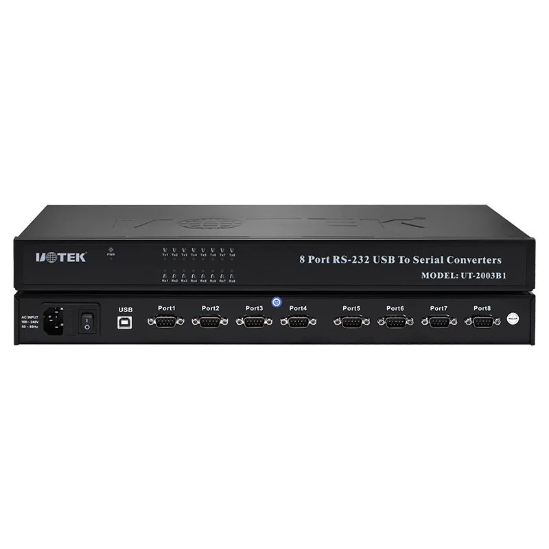 UOTEK Convertidor USB a RS-232 USB2.0 Adaptador de conversión RS232 de 8 puertos 1U ESD UT-2003B1 - imagen 5