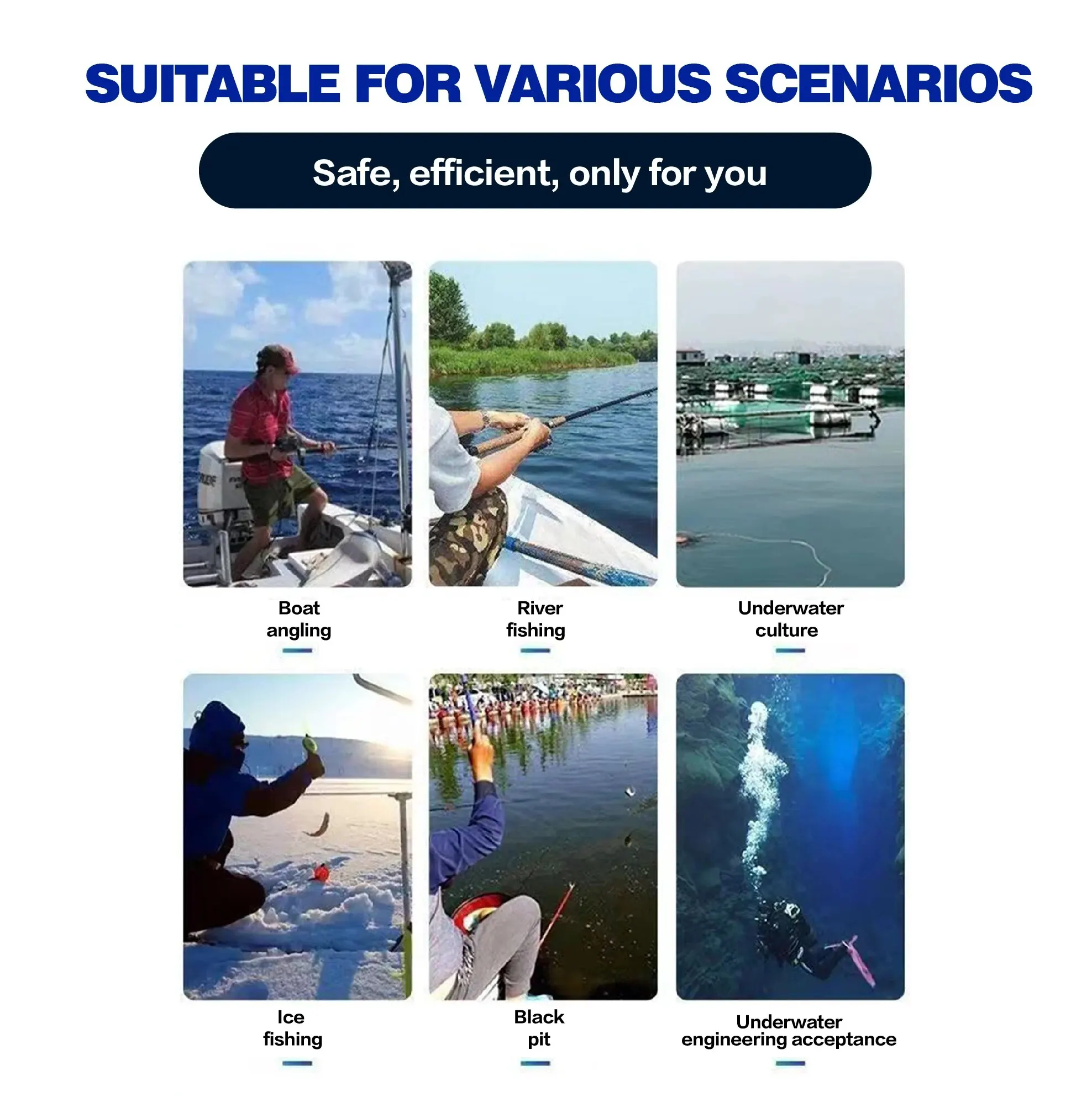 Buscador de profundidad de peces portátil, portátil, 1080P, 4,3 pulgadas, LCD, buscador de peces bajo el agua 220 °   Cámara de pesca con visión nocturna - imagen 5