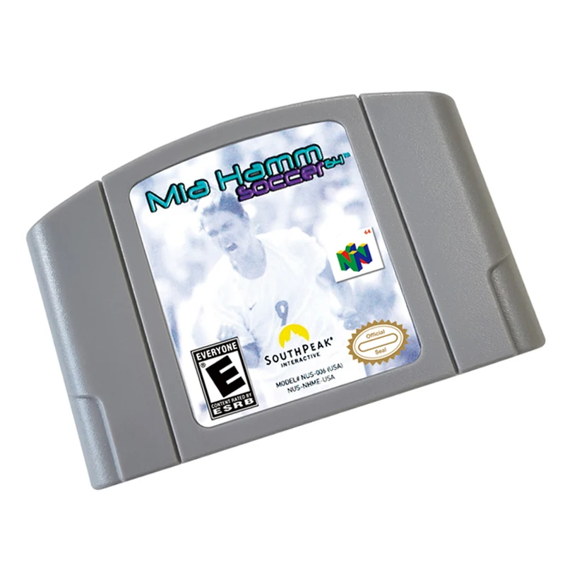 Cartucho de videojuego MiaHamm Soccer64 Bit versión estadounidense para consola de juegos N64
