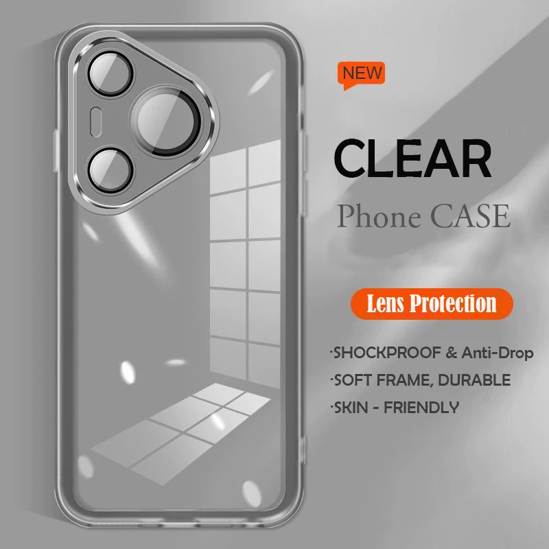 Funda transparente ultrafina para Huawei Puro 70 Pro + Puro 70 Ultra Puro70, protección de cámara de lente completa, cubierta trasera de teléfono - imagen 3