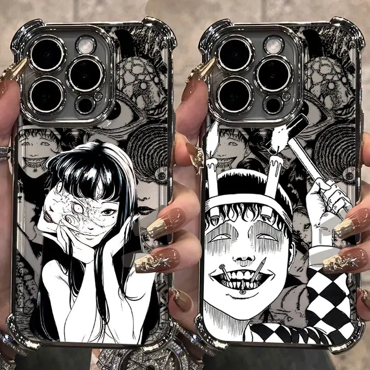 Funda chapada de terror Junji Ito para Samsung S25 S24 S23 S22 S21 S20 FE Note20 Plus Ultra 4G 5G, funda trasera de Airbag anticaída
