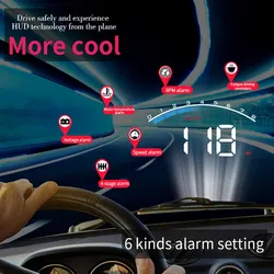 AD M6S HUD coche OBD – RPM Velocidad KM/h y MPH con alarma exceso
