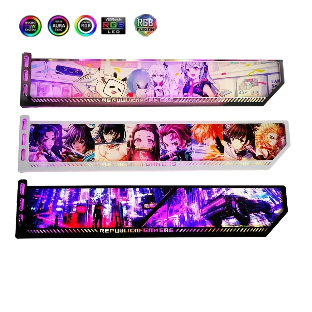 Soporte personalizado RTX 3090 4090 RGB VGA, MOD 4080 4090 Anime GPU, gabinete de juegos de PC, Panel de iluminación decorativo AURA SYNC - imagen 3