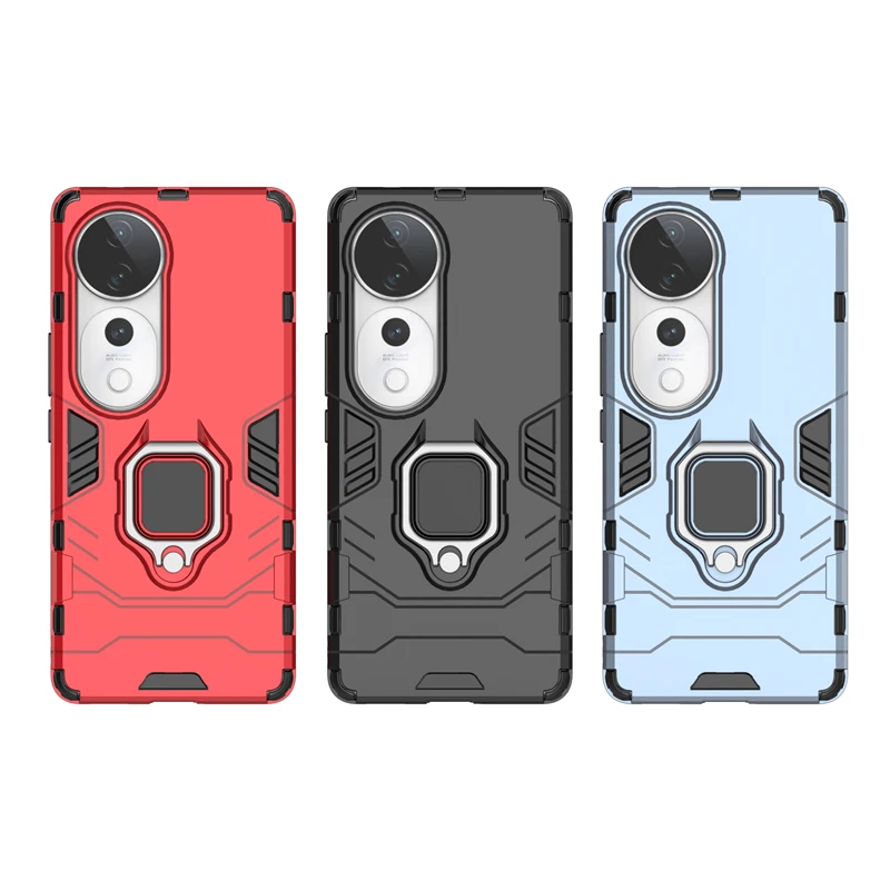 Funda protectora trasera para teléfono móvil, carcasa completa con anillo magnético, a prueba de golpes, para Vivo V40 Pro - imagen 4