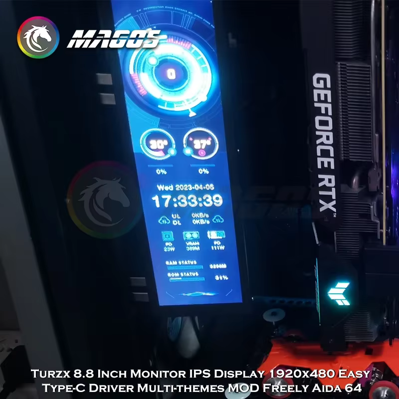 Turzx Monitor 8,8 pulgadas IPS 1920x480 con USB-C - imagen 5