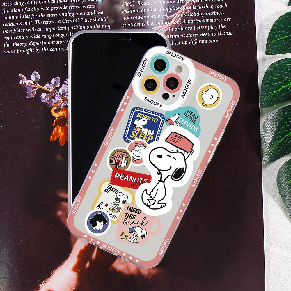 Funda de teléfono Cute Dog S-Snoopys para Samsung Galaxy A71 A55 A54 A53 A52 A51 A34 A33 A32 A23 A14 A13 A12 4G 5G, funda con impresión de borde - imagen 4