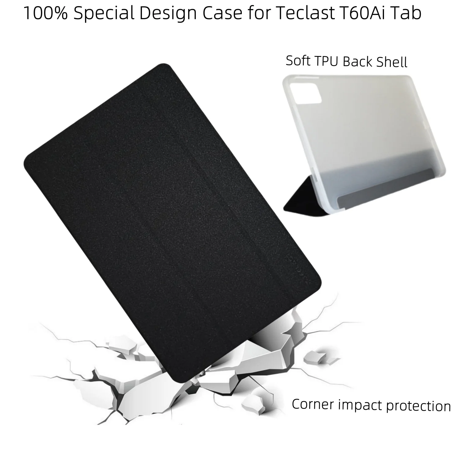 Funda delgada para tableta TECLAST T60Ai, soporte plegable triple de cuero PU con encendido/apagado automático para Teclast T60Ai 12 "2025 - imagen 5