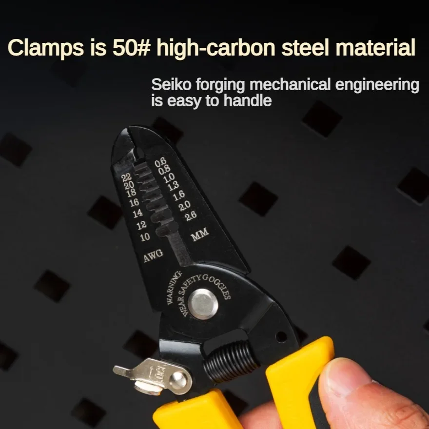 Deli-Alicates de prensado de pelado multifuncional, pelacables de red doméstica de electricista de 175mm, herramienta de prensado - imagen 5