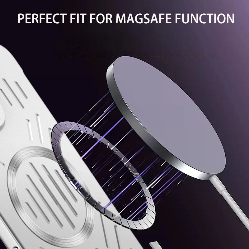 Funda de teléfono magnética con disipación de calor para iPhone 17 16 15 14 13 12 11 Pro Max Air para cubierta dura de PC con carga inalámbrica Magsafe - imagen 3