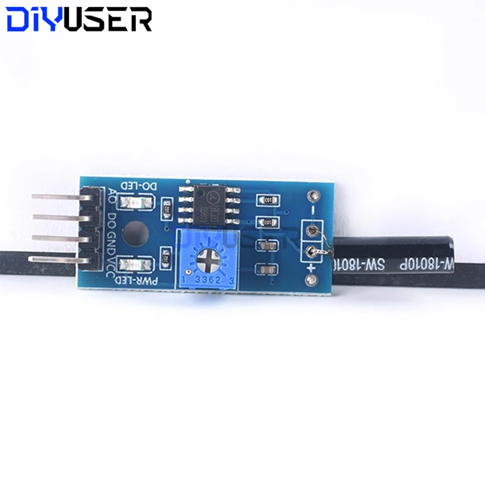 Módulo de interruptor de sensor de vibración SW-18010P, normalmente abierto de alta sensibilidad 12V para proyectos de bricolaje de automóviles Arduino de alarma