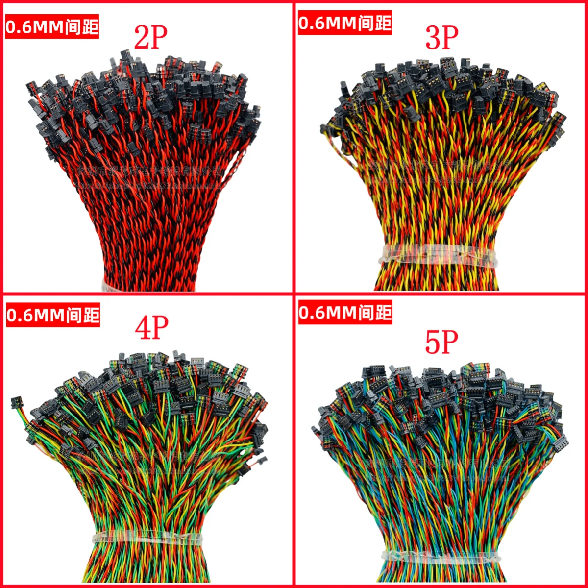 Conector de cable de Terminal de dobladillo simple/doble tipo perforación de paso de 0,6mm arnés de cables electrónico 2P3P4P5P6P7P8P10 Pin 150mm 200mm - imagen 4