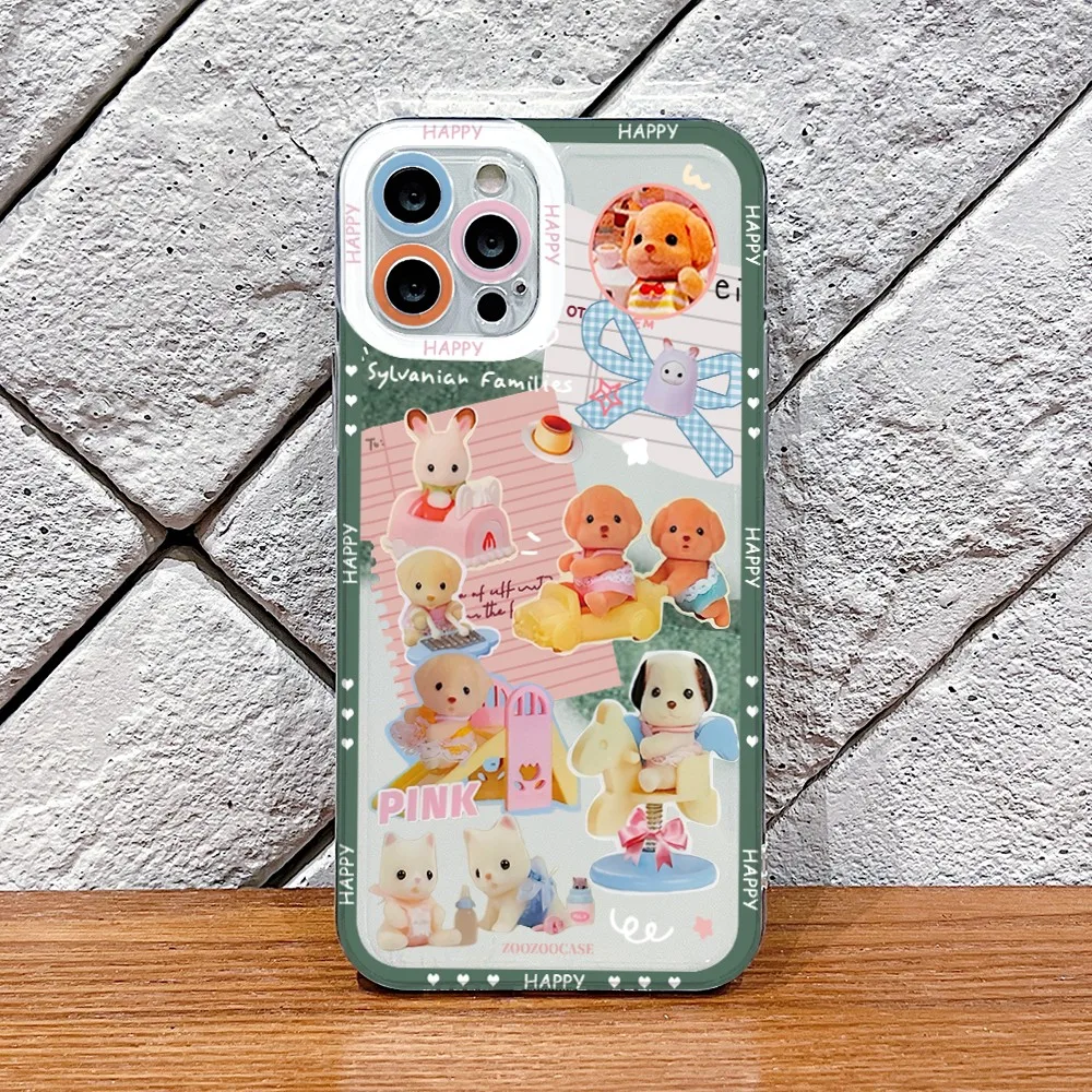 Preciosa funda de teléfono familiar de Sylvanians para Samsung Galaxy S25 S24 S23 S22 S21 Ultra Plus 5G S20 FE Note 20 10, funda transparente suave - imagen 4
