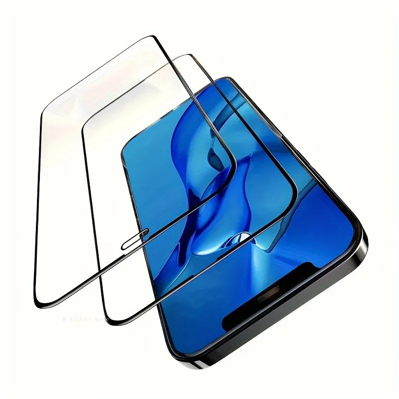Paquete de 2 protectores de pantalla de vidrio templado transparente HD para iPhone 17 16 15 Pro Max 13 12 Mini 11 14 Pro XR XS Max 7 8Plus película de vidrio