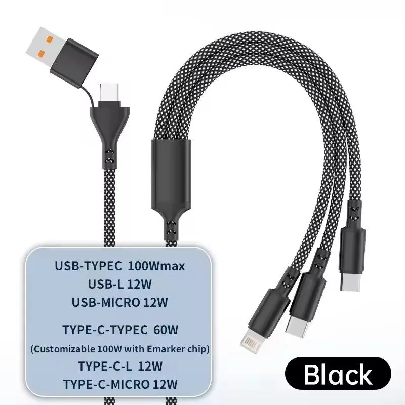 Cable de carga súper rápido 3 en 1 100W 6A tipo C para iPhone Samsung Huawei Xiaomi Micro USB tipo C cargador de teléfono Cable de datos USBC - imagen 5