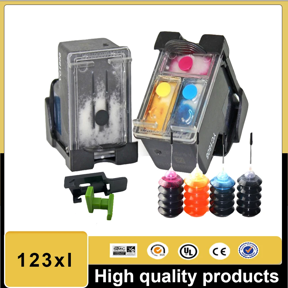 Reemplazo de cartucho de tinta Compatible 123XL para impresora HP123 HP 123 para Deskjet 1110 2130 2132 2133 2134 3630 3632 ENVY 4513