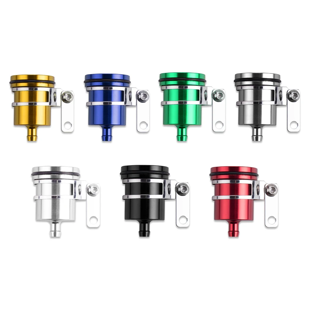 Depósito de líquido de frenos de motocicleta, aleación de aluminio, tanque de embrague delantero trasero, taza de líquido de aceite, depósito de líquido de cilindro de freno de motocicleta