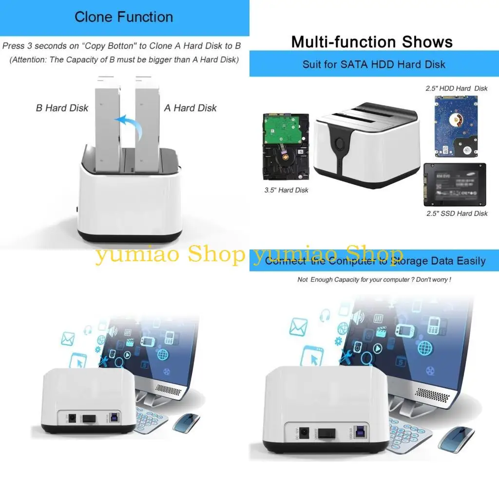 587b 3.5/2.5 pulgadas Topeador disco duro doble bahía USB3.0 Desktop Estado sólido Mecánico Distribuyo: Copia fuera