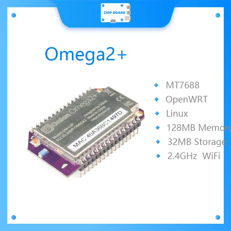 Onion-Placa de desarrollo Omega2 + MT7688OpenWRT Linux IoT