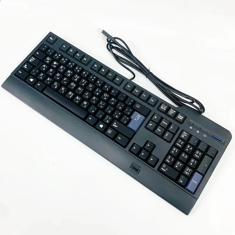 Teclado de identificación de huellas dactilares con diseño árabe kuf1256 para Lenovo teclado con cable USB compatible con windows10 8 7 windows hello - imagen 3