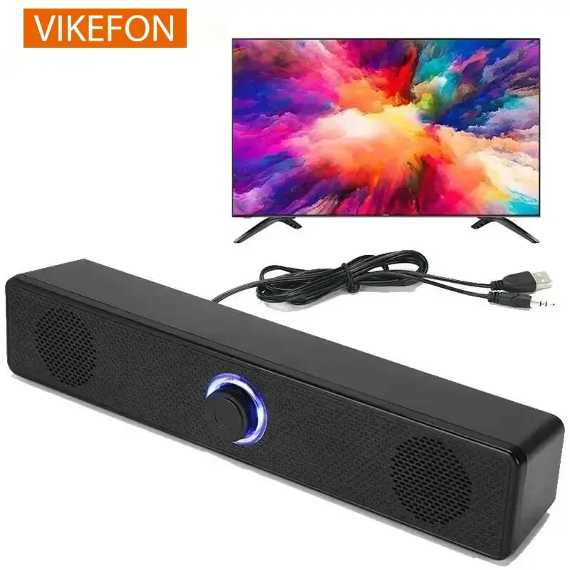 Barra de sonido para PC, Altavoz Bluetooth inalámbrico y con cable, barra de sonido alimentada por USB para TV, Pc, portátil, juegos, sistema de Audio envolvente para cine en casa