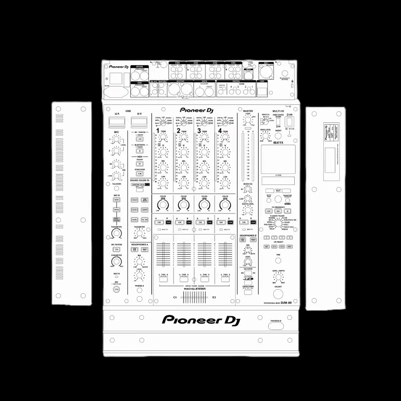 Pioneer DJM-A9 Mezclador A9 Película Película protectora completamente cerrada Material importado Blanco fino mate alambre dorado recortado - imagen 2