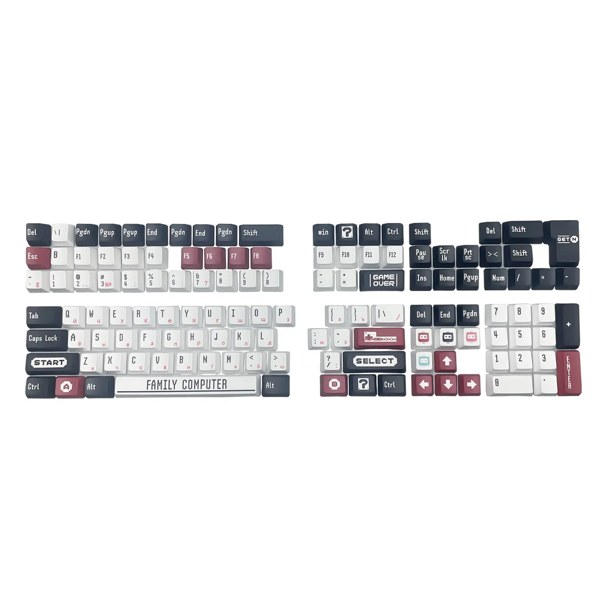 Teclas rusas de 128 teclas para ordenador familiar XDA OEM altura PBT sublimación de tinte para teclado mecánico AULA F75 Ajazz juego PC Ajazz