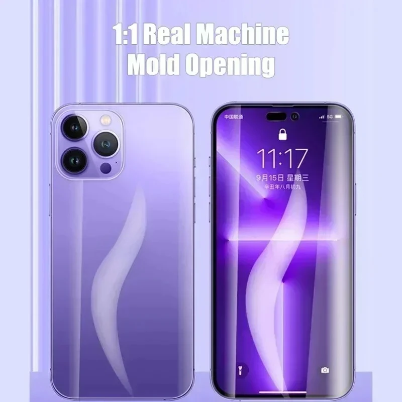 Protector de hidrogel de pantalla y parte trasera de 4 piezas para iPhone 16 Pro Max/16 Plus/17 - Película flexible suave, autocura y transparente HD - imagen 2