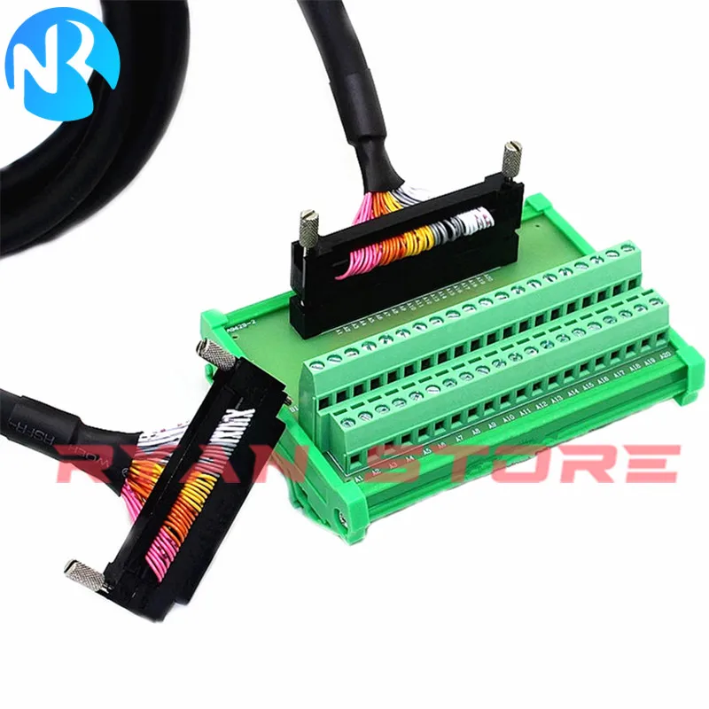 Bloque de terminales macho IDC40 40P, placa de ruptura IDC de 40 Pines, adaptador de relé PLC, montaje de Riel DIN, módulo de Terminal de 2 filas, 0,5 M, 1M, 1,5 M, 5M - imagen 3