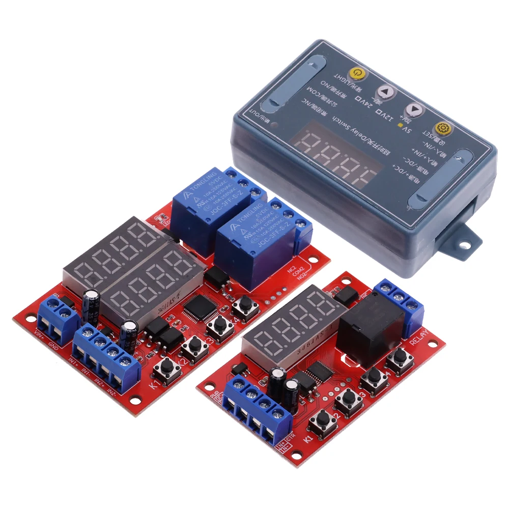 Módulo de relé de retardo de tiempo ajustable, temporizador Digital LED, interruptor de Control, Ciclo de pulso, cc 5V, 12V, 24V, 10A, 32, 52 modos - imagen 3