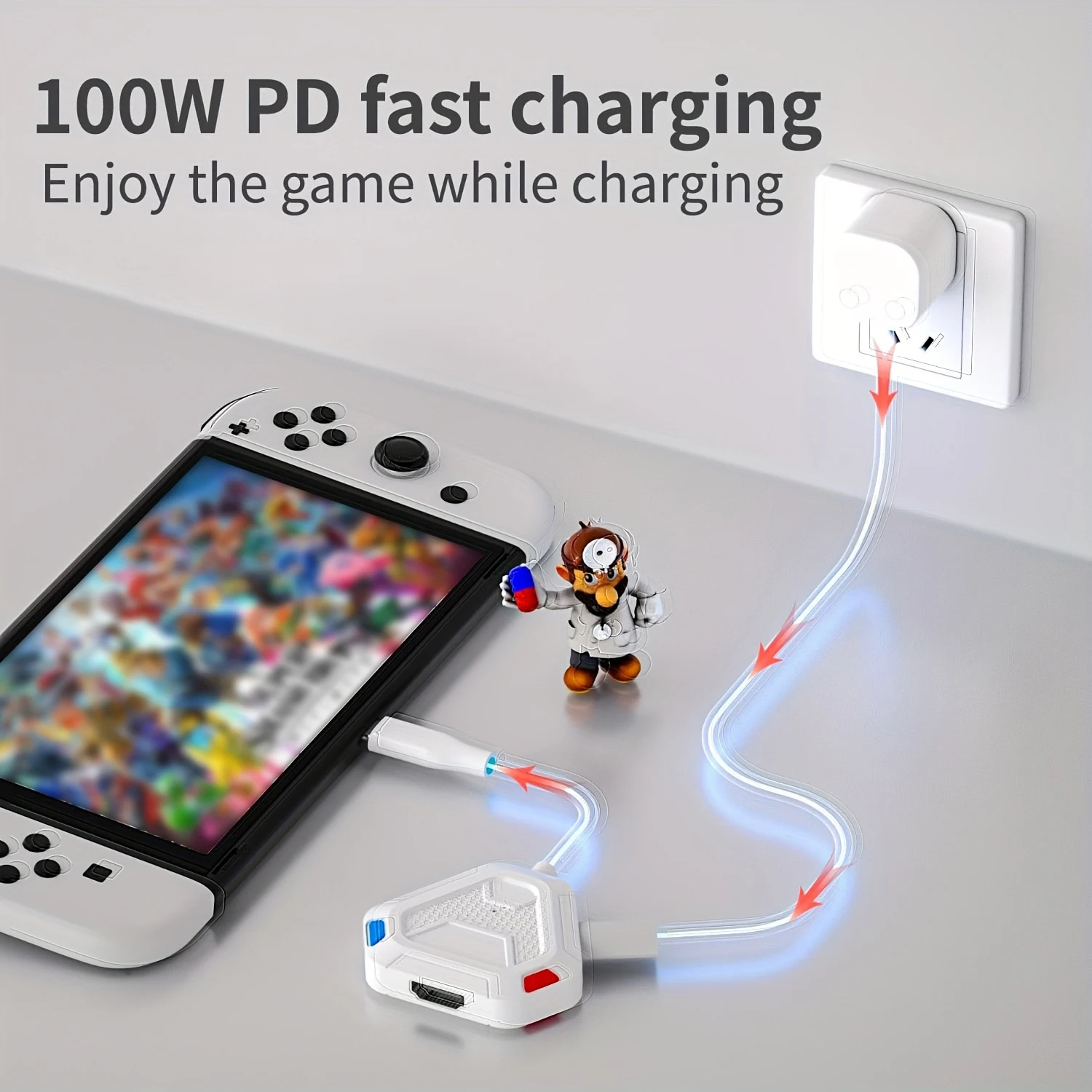 Base de interruptor portátil para interruptor/interruptor OLED Reemplazo de base de interruptor, adaptador de interruptor USB C a HD con HD2.0, USB 3.0 - imagen 4