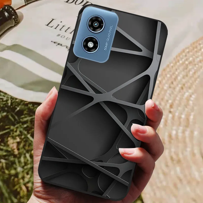 Funda trasera de silicona TPU suave para Motorola Moto G Play, Fundas protectoras de teléfono de moda, color negro, 2024 - imagen 3