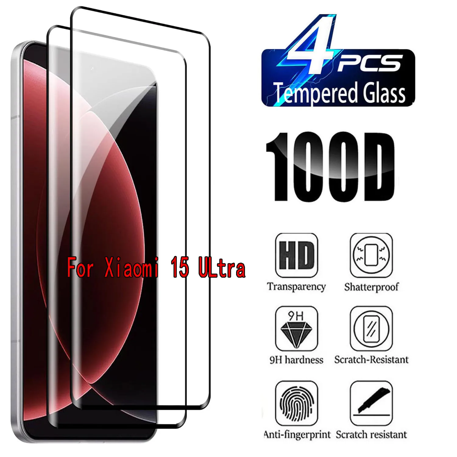 Para Xiaomi 15 Ultra 5G Protector de pantalla de vidrio templado curvo 3D Protección de cubierta completa transparente ultrafina - imagen 2