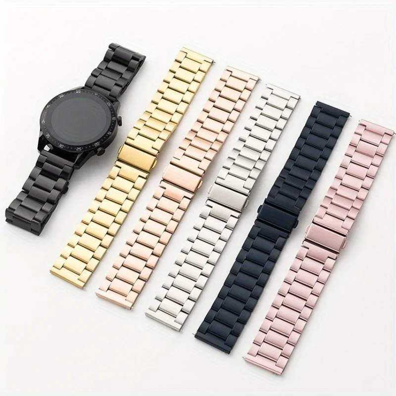 Correa de acero inoxidable de 20mm para Samsung Galaxy watch 7/FE/6/5 pro/4/pulsera clásica de metal de 22mm correa amazfit GTS-GTR-4-3-2e-mini