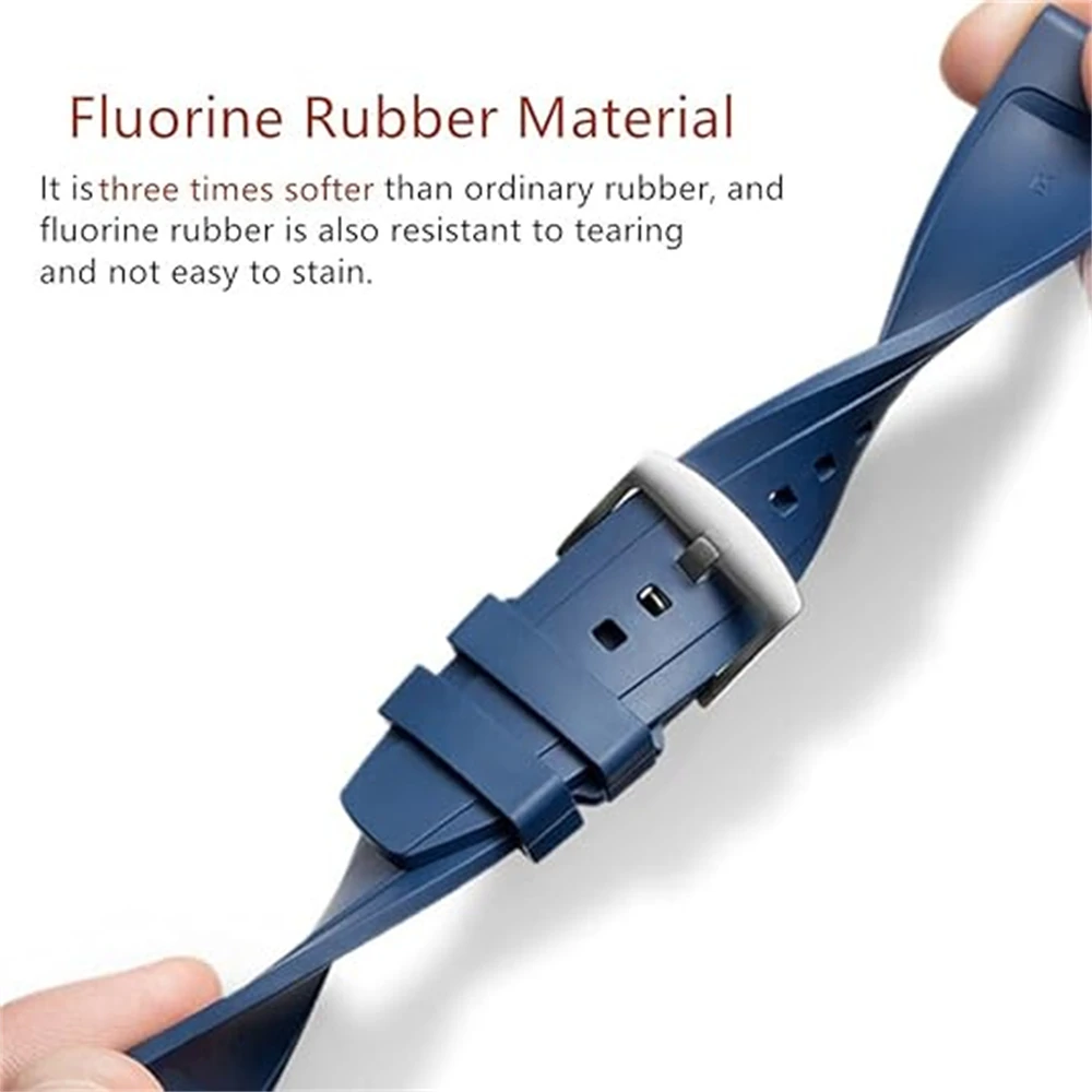 Correa de reloj de liberación rápida de 20mm y 22mm para hombres y mujeres, correa de goma de silicona deportiva, banda suave, accesorios transpirables, pulsera - imagen 3