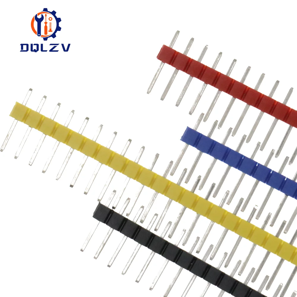 10 Uds 40 pines 1x40 fila única macho 2,54 tira de conectores de pines rompibles para Arduino blanco/negro/rojo/azul/verde/amarillo - imagen 2