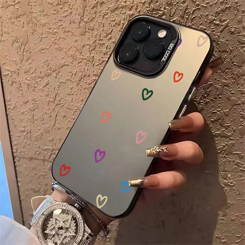 Funda de teléfono con patrón de corazón de amor, cubierta dura mate, pantalla completa de colores, para iPhone 15, 13, 12, 14, 11 Pro Max, X, XS, XR, 7, 8, 15 Plus - imagen 3