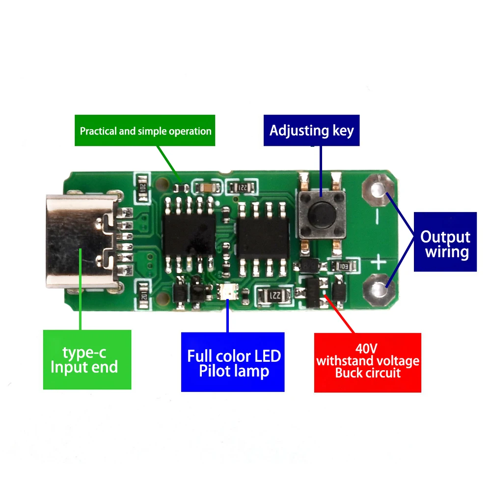 Placa de disparo de señuelo QC, 5A, USB tipo C, 5V, 9V, 12V, 15V, 20V, salida PD 2,0, 3,0, adaptador de gatillo, Cable de conexión, Detector de sondeo - imagen 4