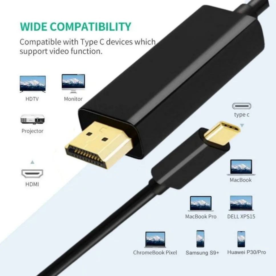 Adaptador de Cable USB tipo C a HDMI, convertidor para teléfono, TV, MacBook Air, iPad, Samsung, portátil - imagen 3