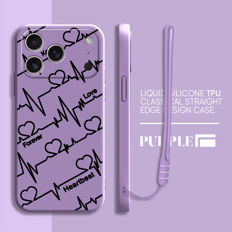 Funda con diseño de corazón para Apple iPhone XS 16 14 15 Plus 7 8 16e XR 17 Air 11 12 13 Pro Max, funda suave - imagen 3