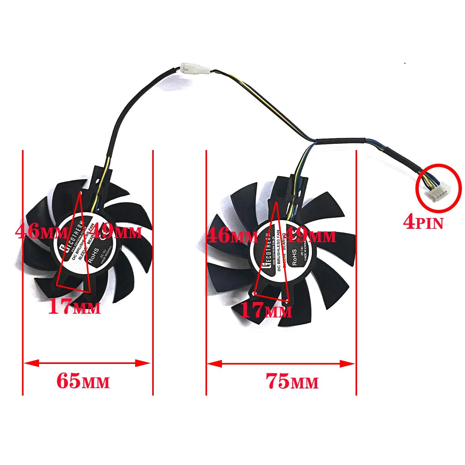 GA72S2U GA82S2H 12V 0.32A VENTILADOR de refrigeración de 4 pines para ZOTAC GAMING GeForce GTX 1660 SUPER 1660Ti ventilador de repuesto doble ZT-T16620F-10L - imagen 2