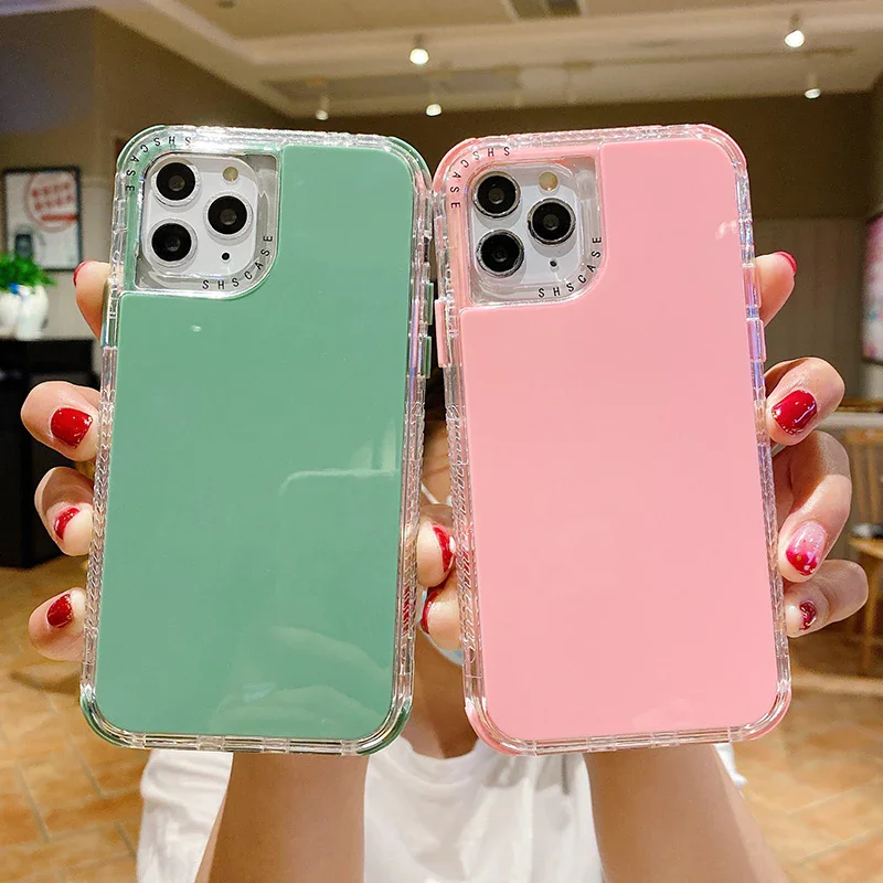 3 en 1 para iPhone 16 15 14 13 12 11 17 Pro Max Air 15 16 14 PLUS XR XS Max protección de grado militar funda armadura de Color sólido - imagen 4