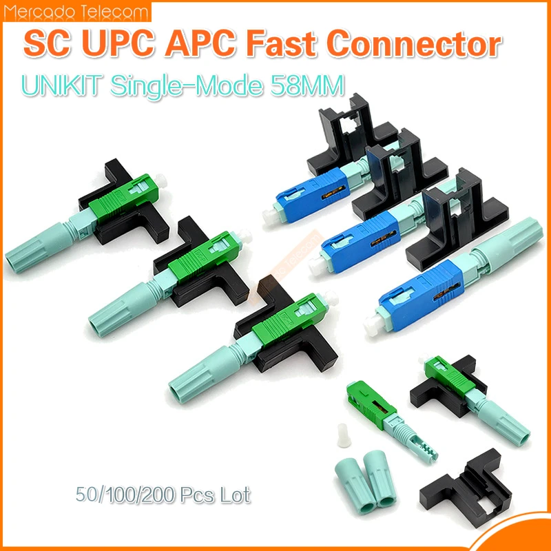 Nuevo SC APC UPC 58mm SM conector óptico monomodo herramienta FTTH herramienta de conector en frío SC UPC conector rápido de fibra