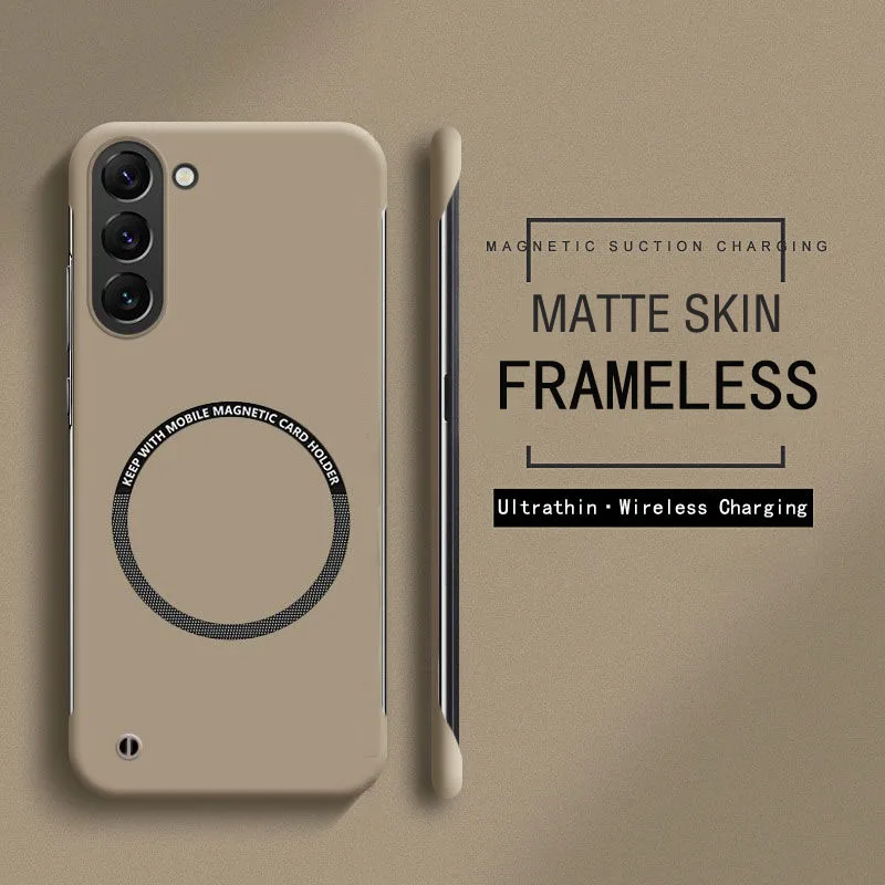 Funda delgada magnética sin marco para Magsafe Samsung Galaxy S23 FE S24 S25 Ultra Plus, cubierta trasera mate de PC dura con carga inalámbrica - imagen 3